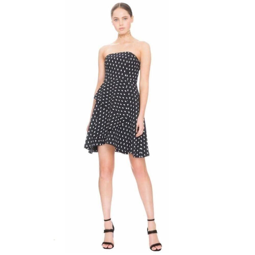 KEEPSAKE Soul Fire Mini Dress Size Small polka dot, black and white, strapless - Picture 4 of 15